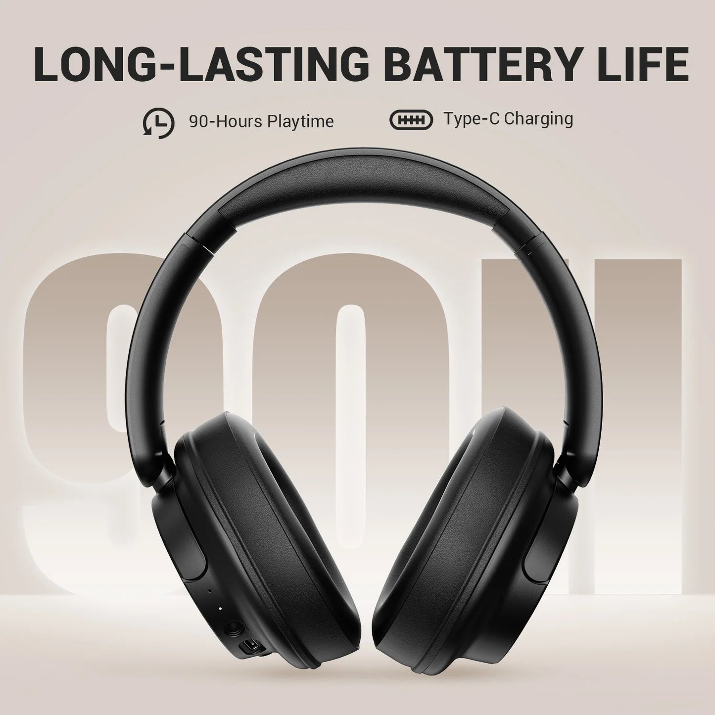 OneOdio Bluetooth 5.3 Wireless Headphones Over Ear Bass Mode Headset with Mic, 90H Playtime Foldable Bluetooth Headphones