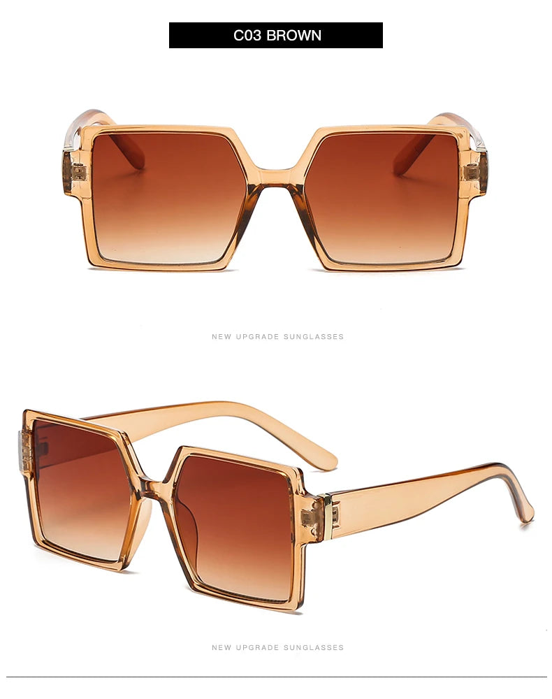 Cycling 1/2pcs Female Square Large Frame Sunglasses Women Retro Brand Big Frame Sun Glasses Black Fashion Gradient Eyeglasses