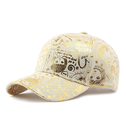 New Graffiti Baseball Cap, Gold Stamping Outdoor Hip-hop Joker Cap, Street Cool Baseball Hat, For Men And Women Sports Hat