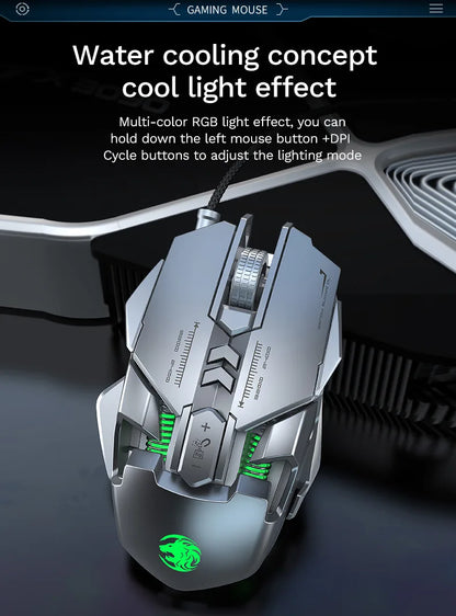 RGB 6400 DPI magnetinė laidinė mechaninė pelė su „pasidaryk pats“ atsvaru, skirta e. sporto žaidimams PC