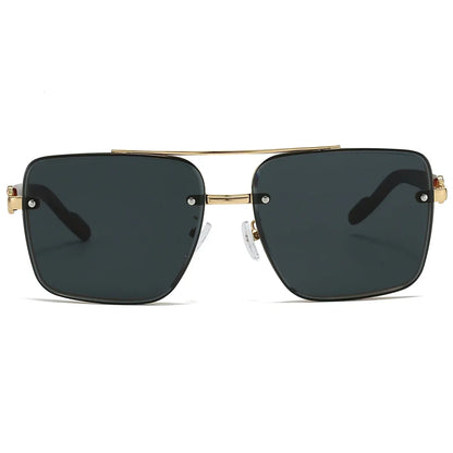 KAMMPT Fashion Retro Square Metal Shades Women's Original Brand Design Driving Sunglasses New Double Bridge Pilot Sun Glasses