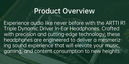 ARTTI T10&R1&R2 In-Ear HiFi Earphones Wired IEMs Monitors 14.2mm Planar Driver Textured Bass 0.78mm 2pin & 3.5MM/4.4MM Connector