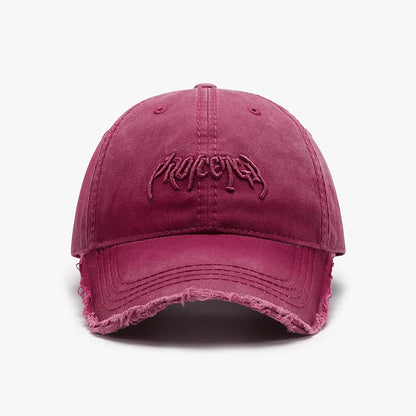 Letter Three-dimensional Embroidery Soft Top Rough Edge Men's BaseballCap European and American Fashion Versatile Cap Adjustable