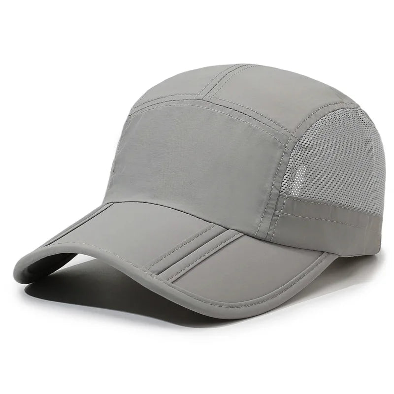 Men Women Quick Dry Baseball Cap Breathable UV Protection Mesh Sun Hat Adjustable Outdoor Sport Caps for Hiking Camping Fishing
