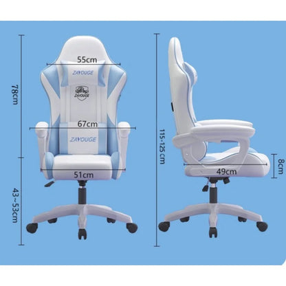 Ergonomic Gaming Chair Office Chair with Adjustable Height, Reclining Backrest, Swivel Roller Computer Chair for Home Study & Work