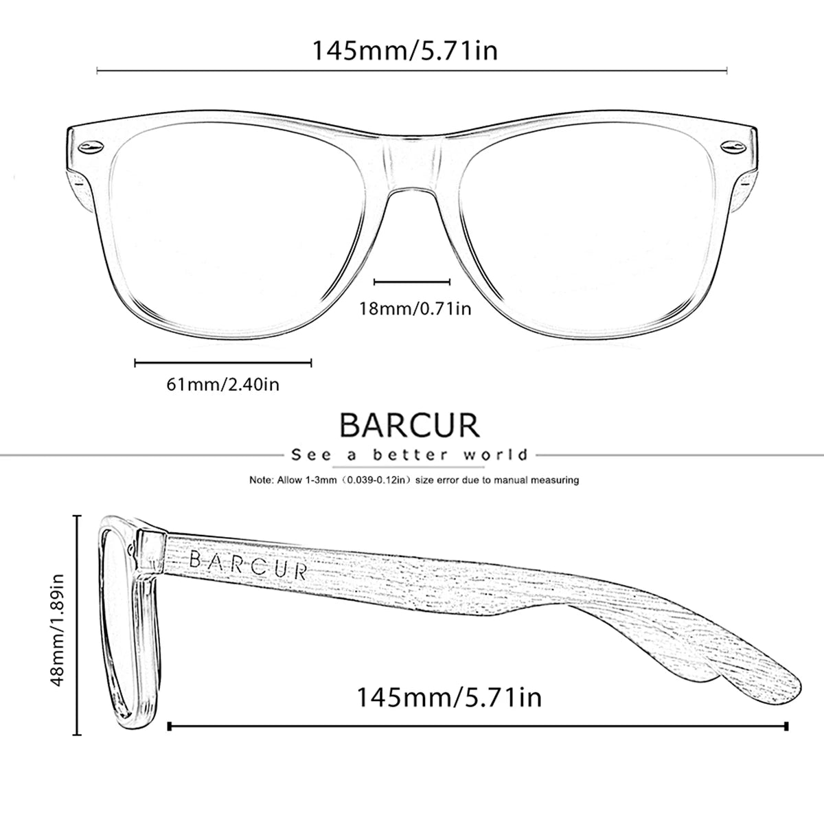 BARCUR Natural Wood Polarizing PC Oval Women Sunglasses Dark Luxury Texture Wooden Mirror Legs Sunscreen UVA*B Women Sunglasses