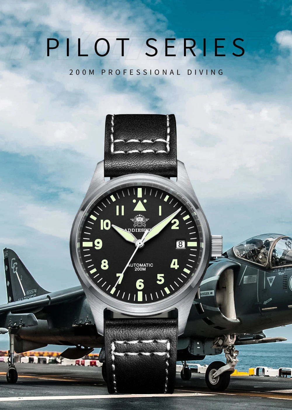 ADDIESDIVE Watches For Men C3 Super Luminous 200m Waterproof Japan 8215 316L Stainless Automatic Mechanical Watch