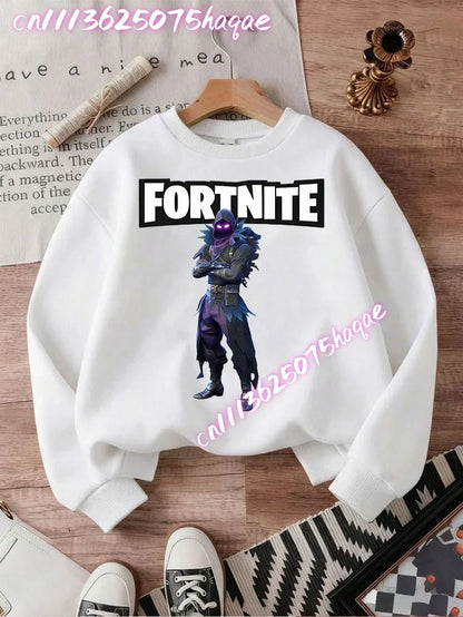 FORTNITED Children Long-sleeved Girls Streetwear Boys Baby Sweatshirt Pullover Sweatshirt Anime Fashion Kid Clothing Tops Gift