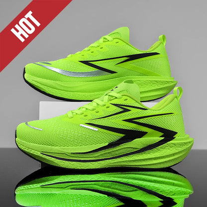 Ténis de Corrida NOVOS com Placa de Carbono para Maratona, Homem e Mulher, Desportivos, Respiráveis, Leves, Confortáveis, Antiderrapantes e Casuais