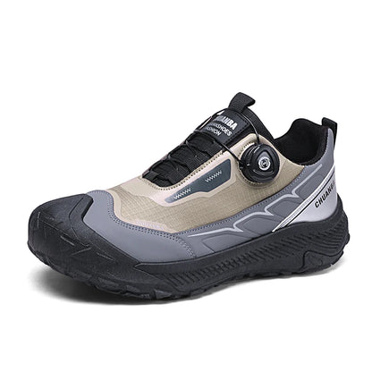 Sneakers da trekking da uomo con fibbia girevole, scarpe da escursionismo con suola spessa per attività all’aperto, scarpe sportive da uomo, comode e antiscivolo, ideali per arrampicata e passeggiate