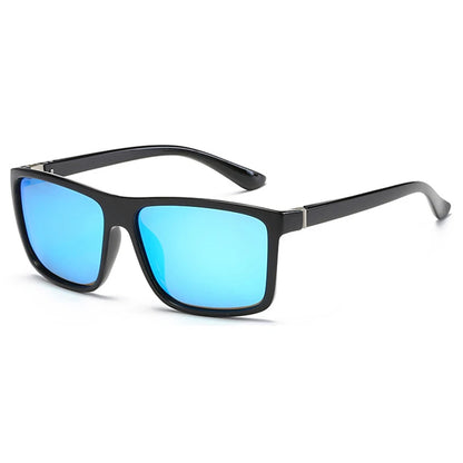 Classic Black Square Polarized Sunglasses Men Fashion Mirror Blue Sun Glasses Unisex Vintage Anti Glare Driving Shades UV400