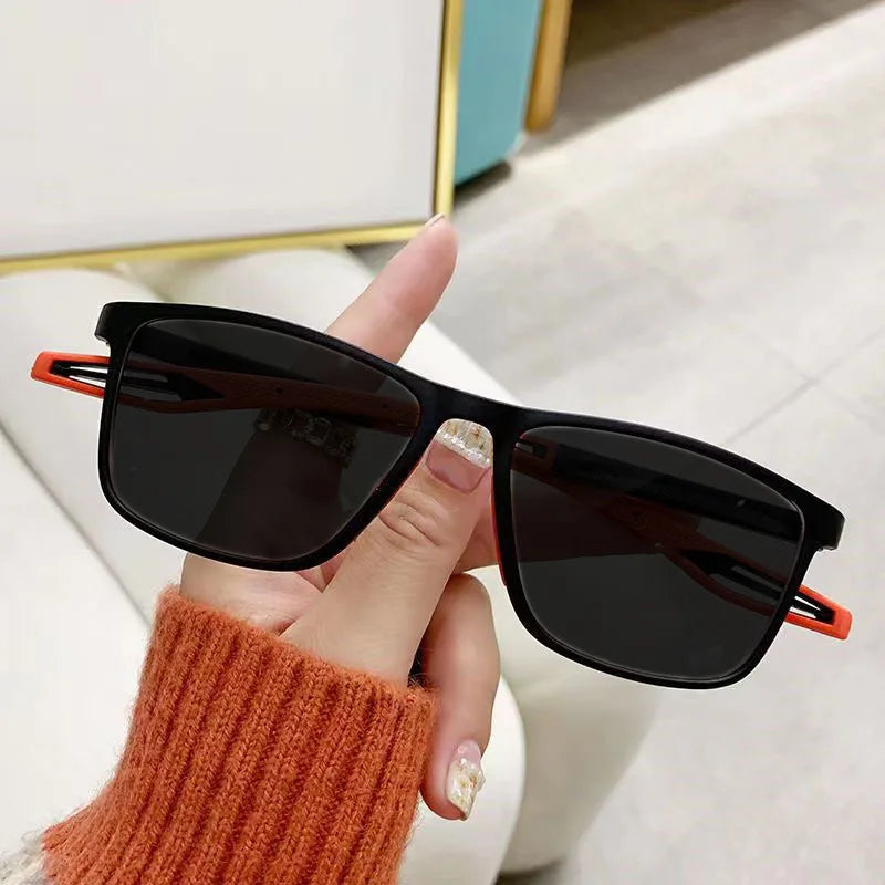 Men Women's Sports Sunglasses Square TR90 Frame Sun Glasses Eyewear Vintage Flexible Riding Goggle Shades Eyeglasses UV400