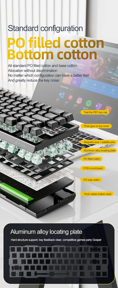 Teclado gaming magnético ATTACK SHARK X68HE X68PRO HE e FREEWOLF F68 com fios F68Pro sem fios para gaming profissional 0.01mm Rapid Trigg