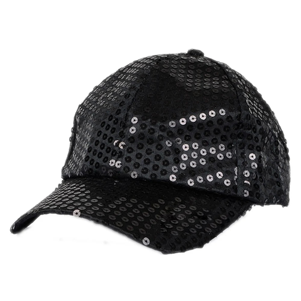 Fashion Baseball Caps Women Girl Ponytail Cap Sequins Shiny Messy Bun Snapback Hat Sun Caps Gorra Casual Ponytail Baseball Caps