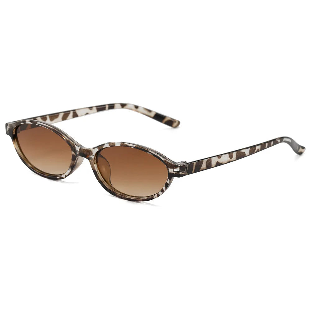 New Fashion Leopard Cat Eye Oval Women's Sunglasses Sunscreen Sun Glasses Female Retro Colorful Eyeglass UV Shade Glasses