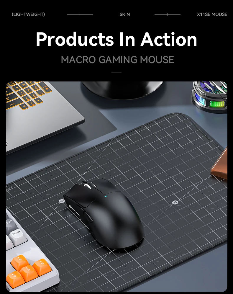 ATTACK SHARK X11SE Wireless Gaming Mouse Tri-Mode, 63g Superlight Gaming Mouse with PAW3311 Sensor, 22000 DPI, Bluetooth 5.2, 2.4G Wireless & Wired RGB Gaming Mouse