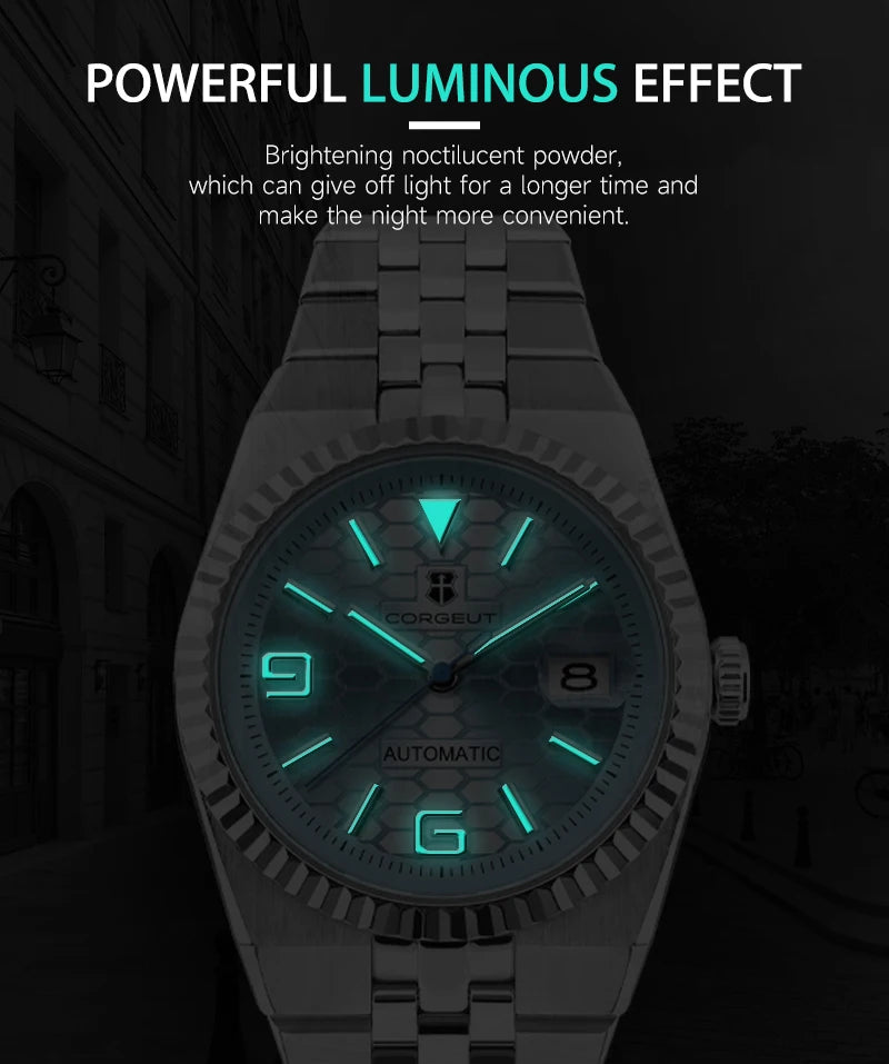Custom Pilot Watch NH35 Automatic Mechanical Men's Watch Sapphire Crystal Luminous 100M Water Resistant Cushion Case Dive Watch