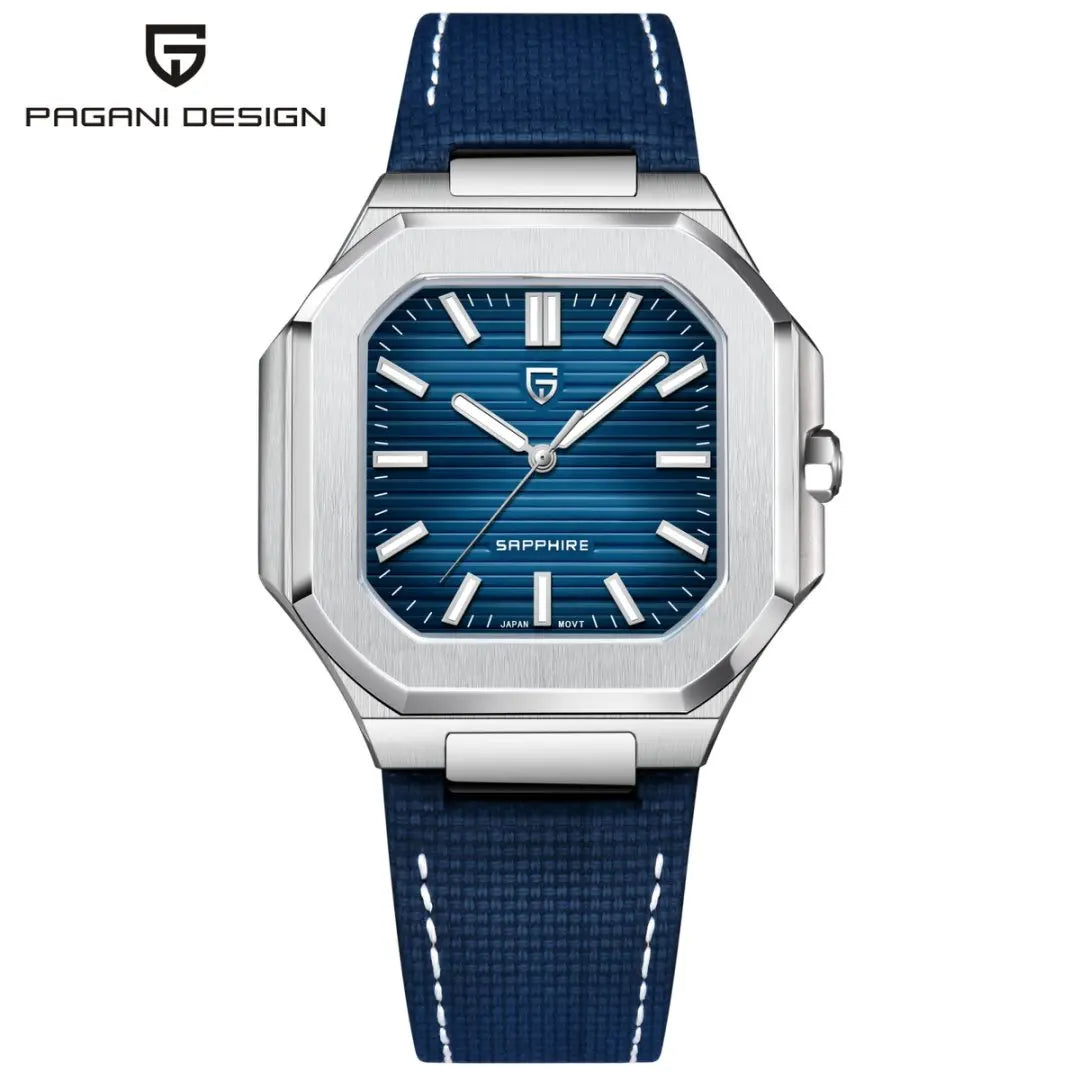 Reloj cuadrado de cuarzo para hombre PAGANI DESIGN New V2, marca de lujo premium, deportivo, resistente al agua, de zafiro y acero inoxidable
