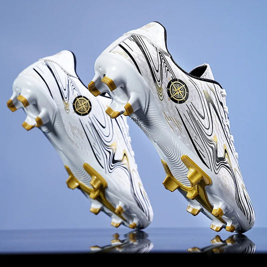 Chuteiras de futebol para criança em tamanhos grandes, para piso firme, rapaz, exterior, alunos do ensino básico e secundário, pitons pequenos, treino e competição