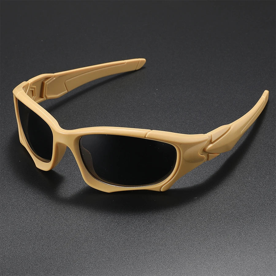 Outdoor Sports Polarized Sunglasses Men Curve Cutting Frame Stress-Resistant Lens Shield Sun Glasses Wome