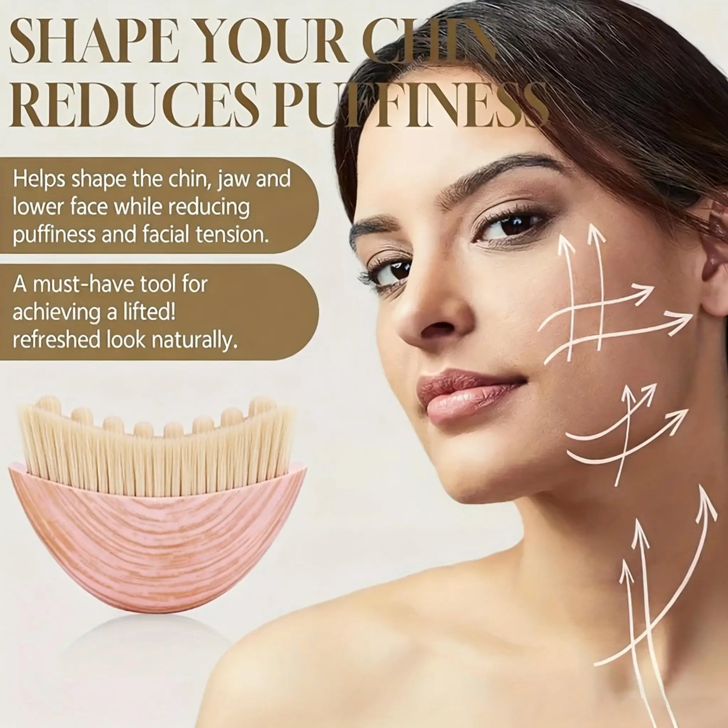 Lymphatic Contour Face Brush, Chin & Jawline Sculpting, Drainage Massager for Face, Ergonomically Designed to Fit The Skin Precisely