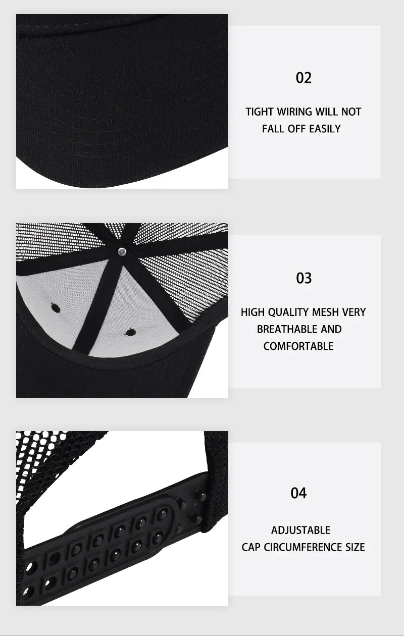 Bass Fish Hook Print Trucker Hat Podesiva uniseks kapa s mrežicom za pecanje, ventilator i sunce