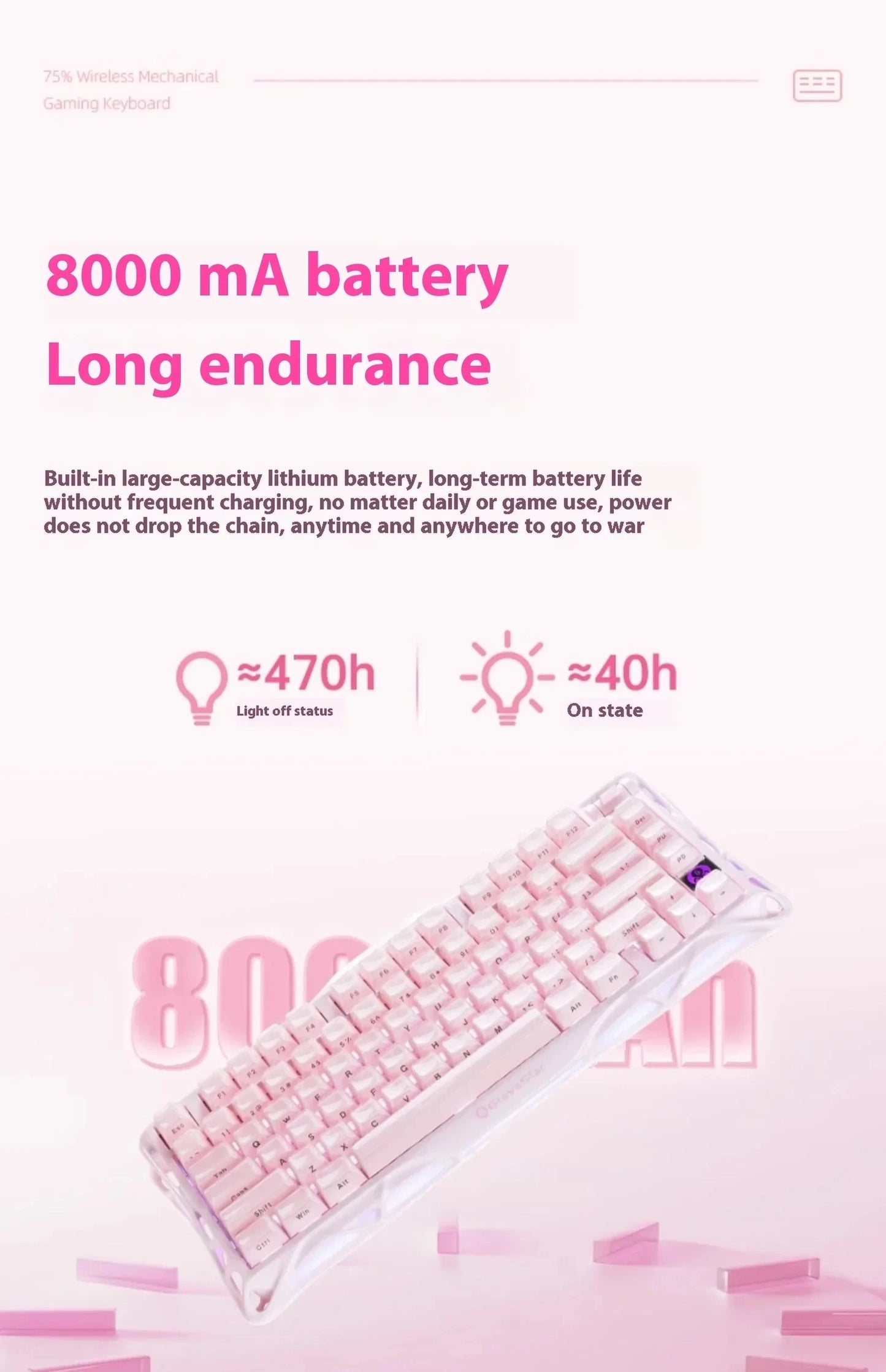 GravaStar Mercury K1 RGB Mechanical Keyboard Hot Swappable Gaming Keyboard Linear Switches RGB Wireless Gaming Keyboard