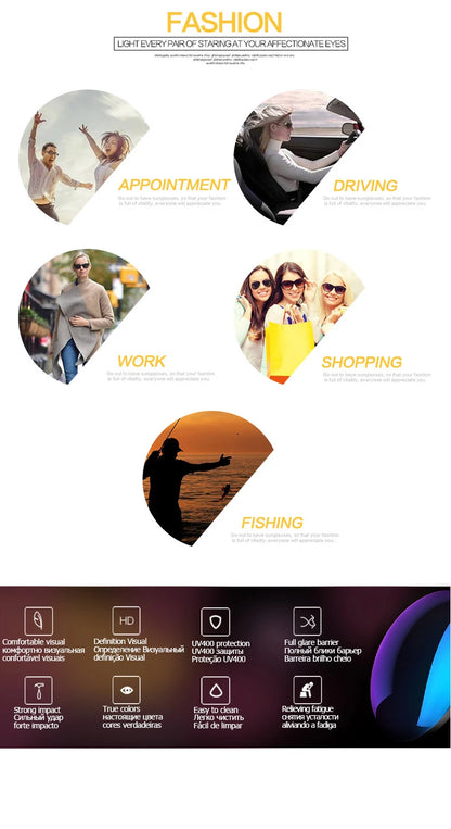 Fashion Polarization Sunglasses Night Vision Glasses Men Women Outdoor Sports Fishing Driving Sun Glasses UV400 Goggles