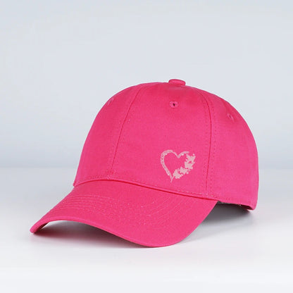 Butterfly Heart Print Baseball Cap Adjustable Unisex Gift For Girlfriend & Romantic Lovers