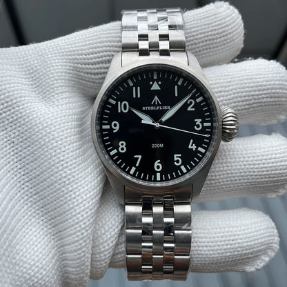 STEELFLIER Official SF743 Pilot VH31 Quartz Movement Big Onion Crown 200M Waterproof Sapphire Crystal Luxury Dive Luminous Watch