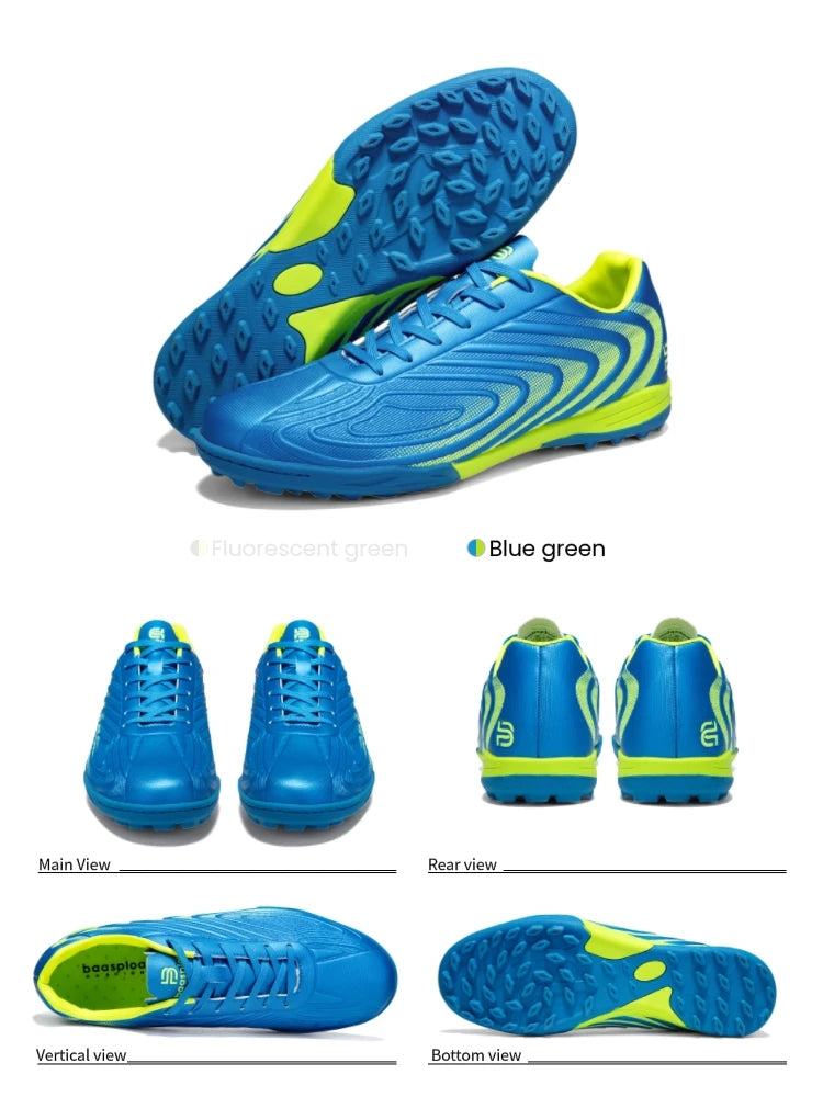 Baasploa Men's Professional Soccer Shoes Outdoor Anti-Slip Training Sport Shoes Male Light Leather Football Boots Chuteira Campo