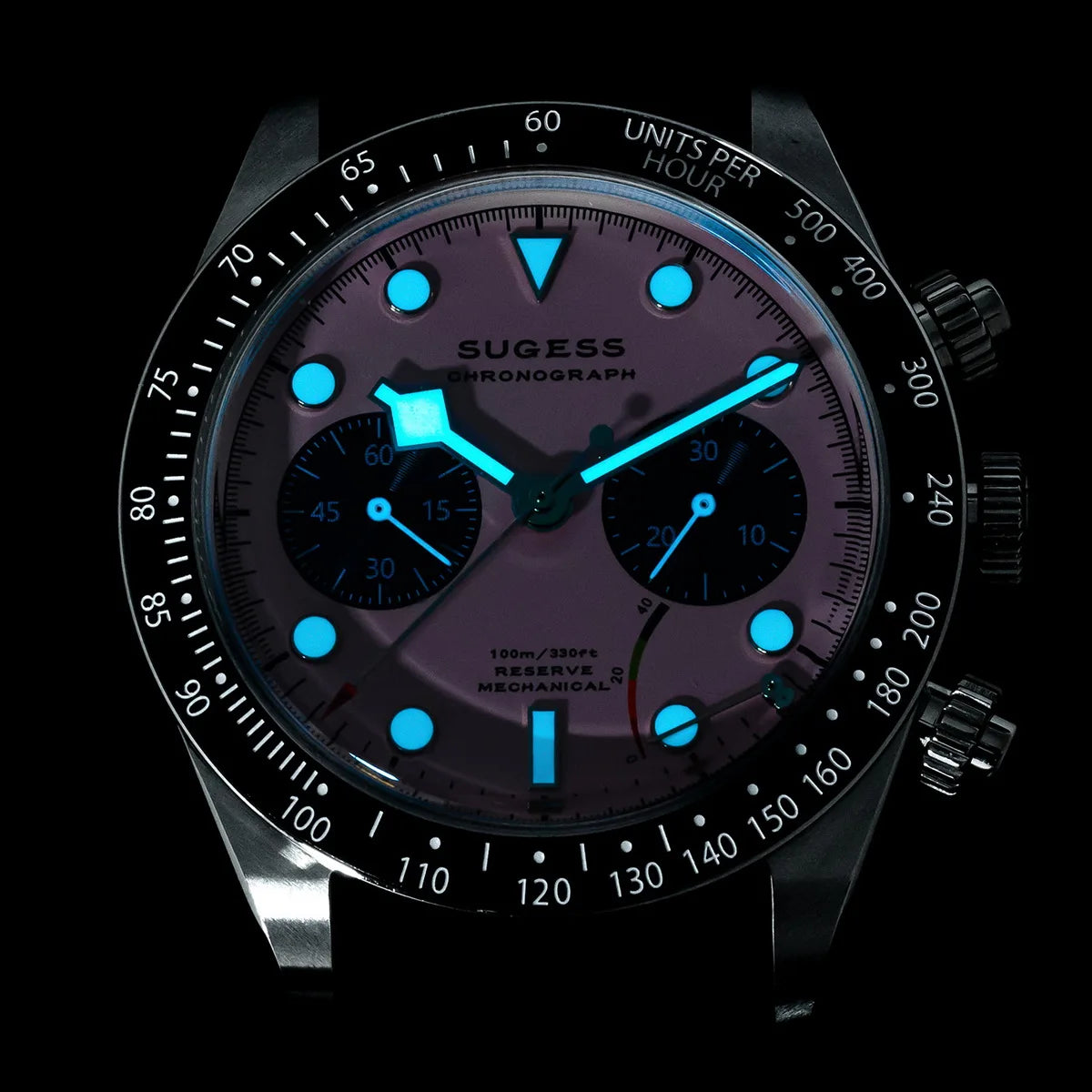 Sugess Chronograph Men Watch Original ST1907 Swanneck Pilot Mechanical Wristwatches Domed Sapphire Crystal Dopamine S457 2025new