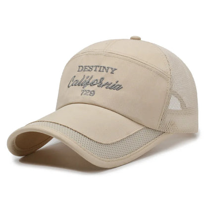New extended brim fashionable baseball cap for summer outdoor travel, sunshade hat with mesh breathable men's and women's hats