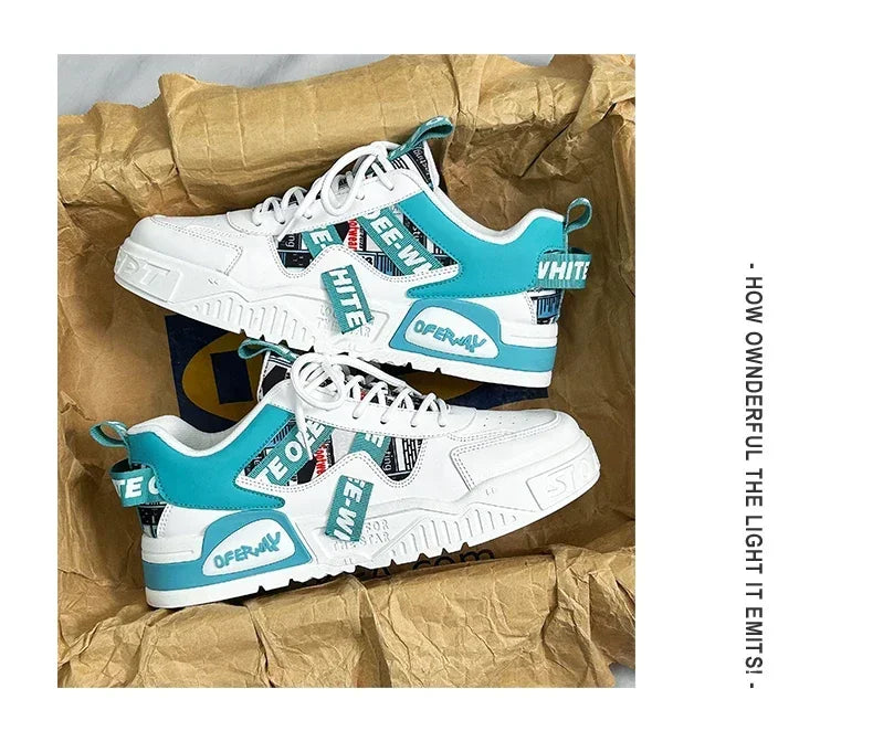 Zapatillas de hombre tipo skate para verano, en cuero, informales y de moda, para exterior, running, deporte, senderismo y tenis, con plataforma, diseño de lujo