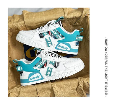 Zapatillas de hombre tipo skate para verano, en cuero, informales y de moda, para exterior, running, deporte, senderismo y tenis, con plataforma, diseño de lujo