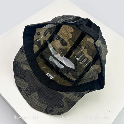 Unisex CAMO hurtigtørrende baseballkasketter med bogstavbroderi, solskærm, farveblokke, åndbare, personlige kasketter med skygge, alsidige ind