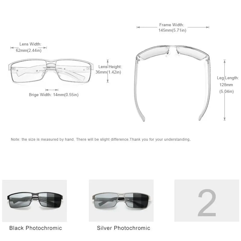 KINGSEVEN Men Polarized Photochromic Sunglasses Design Women Chameleon Sun Glasses UV400 Anti-glare Driving Square Eyeglasses