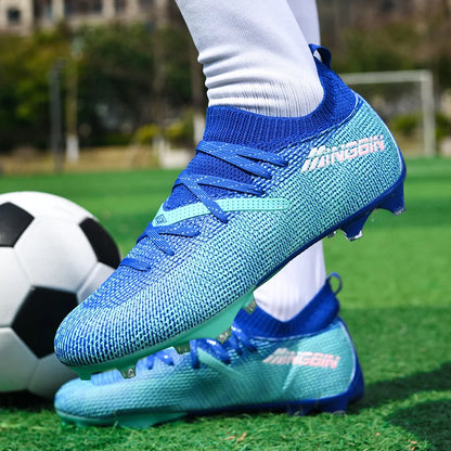 Turf Soccer Cleats Professional Men Football Boots Breathable Mesh Youth Soccer Shoes Anti Skid Male Sneakers Society Chuteira