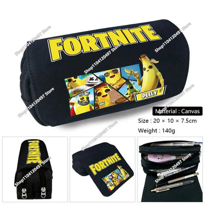 Аниме несесер за моливи Fortnites, кавай, с голям капацитет, водоустойчив ръчен несесер за косплей, офис канцеларски подарък играчка