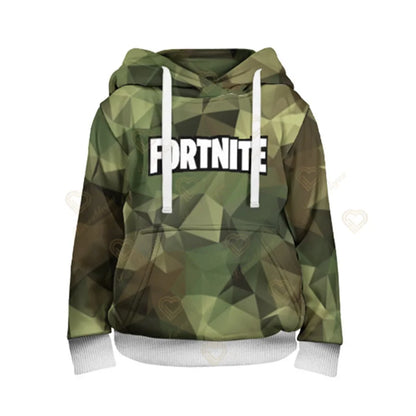 Sweatshirt com Capuz Fortnite Cool Heroes para Rapaz, Estilo Cosplay, Casaco Infantil com Desenho Animado para Primavera e Outono