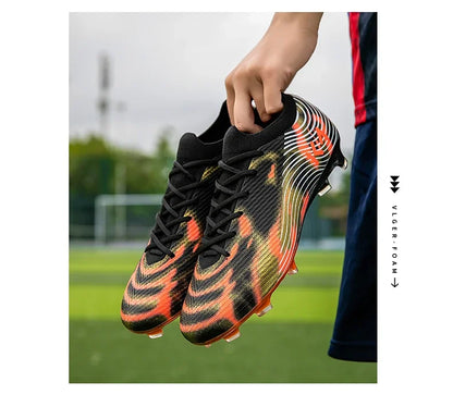New Men’s Football Boots Outdoor Sneakers High-Quality Grass Cleats Soccer Shoes Boys Match Hot-Selling Non-Slip High-Top Light