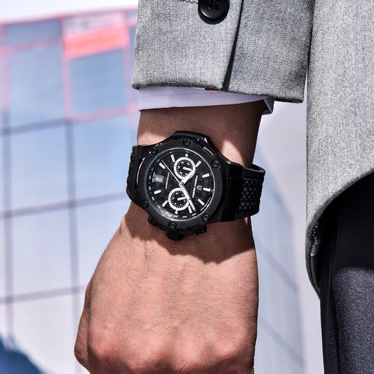 Montres à quartz pour hommes PAGANI DESIGN– Chronographe sportif de luxe, étanche, doté d'aiguilles luminescentes et d'un verre saphir avec traitement antireflet