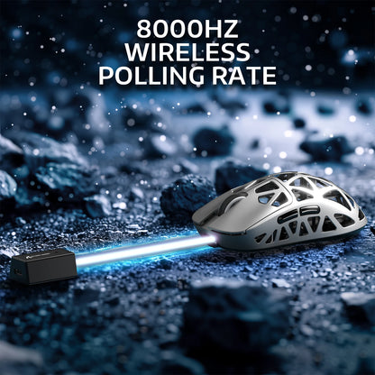 ATTACK SHARK R2 gamingmus i magnesiumlegering PAW3950, tri-mode, 8000hz, 42000 DPI, 45g ultralätt, mikrobrytare med 100M klick