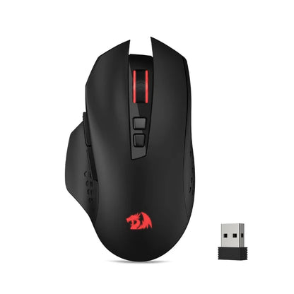 Redragon M656 Gainer Wireless Gaming Mouse, 4000 DPI 2.4GHz Wireless Gamer Mouse with 5 DPI Levels, 7 Macro Buttons, Red LED Backlight