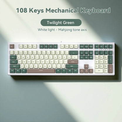 Mechanische kabelgebundene Gaming-Tastatur mit 108 Tasten und RGB-Hintergrundbeleuchtung | Gaming-Chip | Niedrige Latenz | Anti-Ghosting | Für PC-, Windows- und Mac-Gamer