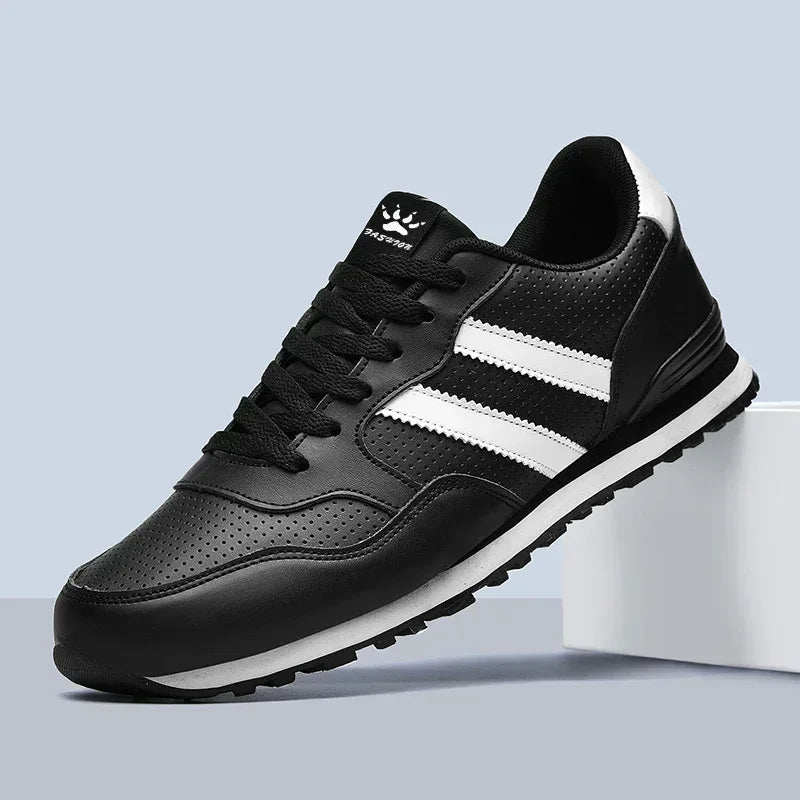 Jesienne buty sportowe męskie, płaskie buty do biegania, białe, trwałe, klasyczne buty casualowe, niskie, modne buty trekkingowe i do chodzenia