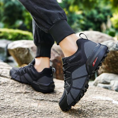 Men's hiking shoes, all-terrain outdoor sports shoes, breathable mesh, non-slip, wear-resistant hiking shoes, outdoor cycling shoes