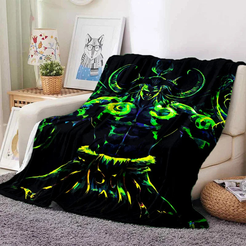 WOW, World of Warcraft  Demon Hunter, Lich King Game 3D Soft Blankets,Throw Blanket for Picnic Beds Sofa Home Bedroom Kids Gifts