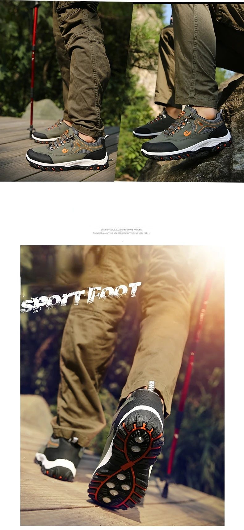 Men's EVA Hiking Shoes Waterproof Anti-Slip Leather Outdoor Sports Shoes for Camping Running Jogging 2025 New