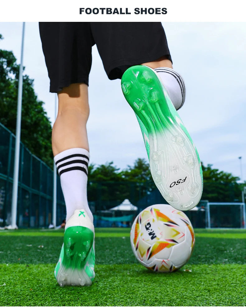 New Men's Football Boots, Non-Slip Boys' Soccer Shoes, Grass Cleats, High-Quality Match Sneakers, Hot-Selling Outdoor High-Top Light Boots